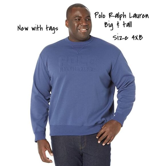 Big & Tall Polo Ralph Lauren Men's Double-Knit Logo Sweatshirt 4XB -New With Tag - Picture 1 of 4